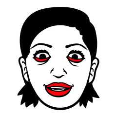 Crazy Girl Mean Face Mad Maniac Laugh Eyes Weird