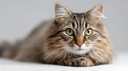 Cute kittens and adult cats front view in studio for pet advertising