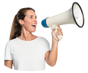 Female activist png sticker, transparent background