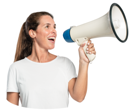 Female activist png sticker, transparent background