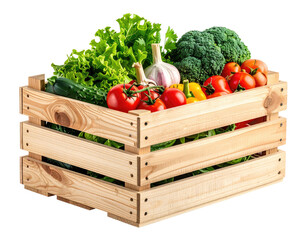 Wooden crate overflowing with fresh vegetables (1)
