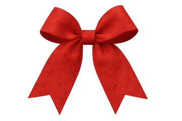 Red bow tying a present for christmas, celebrating holidays and special occasions with a decorative ribbon
