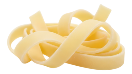 Delicate yellow pasta shapes ready for culinary creation isolated