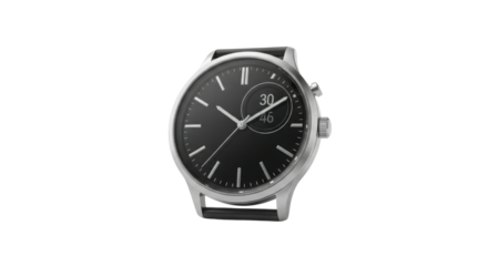 Analog smartwatch displaying "30 days" isolated PNG with Transparent Background