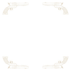 Png frame vintage cowboy gun