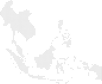 ASEAN (The Association of Southeast Asian Nations) &ndash; square dot grid vector map (Web Mercator projection, PPT-compatible & fully editable)