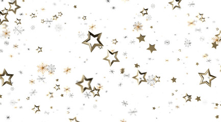 Elegant winter design with gold stars and snowflakes. Perfect for holidays, celebrations, and winter themes.