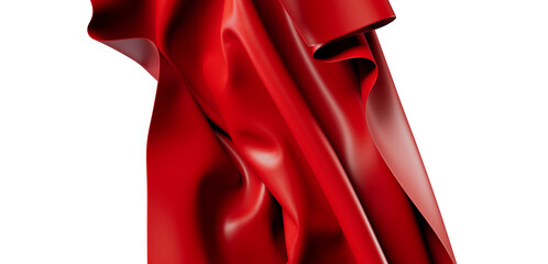 A beautiful piece of vibrant red fabric flowing, perfect for backgrounds, textures, and abstract concepts. Ideal for artistic designs and visual