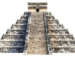 Ancient Mesoamerican pyramid, stone steps,  grand facade
