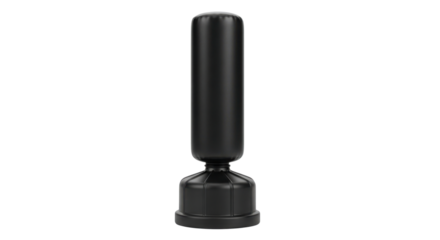 Black punching bag for martial arts training isolated PNG with Transparent Background