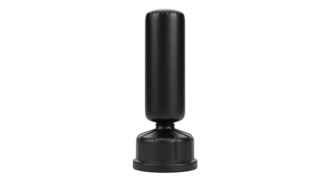 Black punching bag for martial arts training isolated PNG with Transparent Background