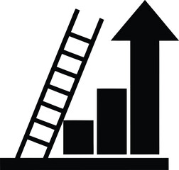 Business success ladder icon representing growth and achievement
