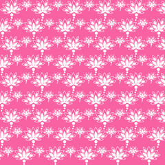 The fabric pattern of the lotus flower is exquisitely beautiful, arranged in an orderly fashion on a beautiful light pink background.