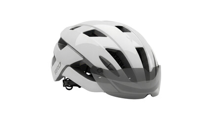 Fototapeta premium White bicycle helmet with visor for safety isolated PNG with Transparent Background