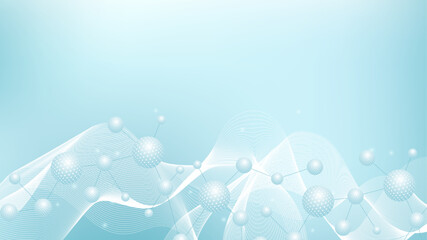 Molecular structure and genetic engineering, atom, neural network, neurons, DNA molecule. Scientific research concept for healthcare, medical, technology, chemistry, science template presentation