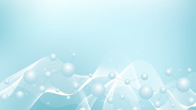 Molecular structure and genetic engineering, atom, neural network, neurons, DNA molecule. Scientific research concept for healthcare, medical, technology, chemistry, science template presentation