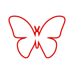 Naklejka premium Insect Butterfly Outline Icon - Nature, Beauty, and Transformation Line Art Vector 