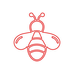 Flying Bee Outline Icon - Insect, Nature, Honey, and Pollination Line Art Vector	