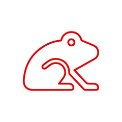 Amphibian Frog Outline Icon - Nature, Pond, and Wildlife Line Art Vector	