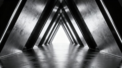 Modern Architectural Black and White Tunnel