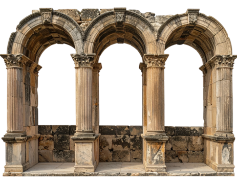 Ancient stone arches with columns