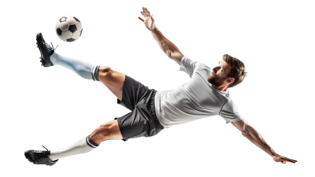 soccer player kicking ball