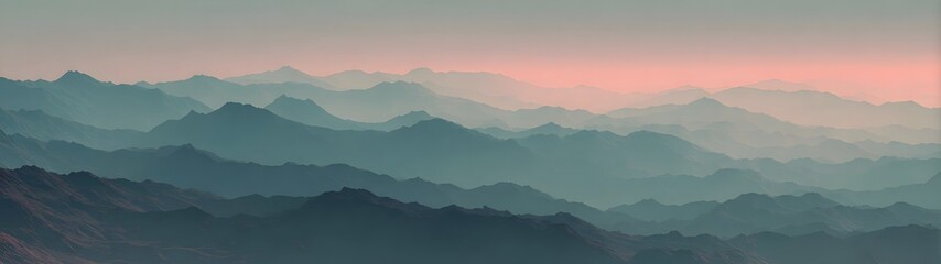 Obraz premium Minimal Mountain Range with Layered Mist and Soft Light