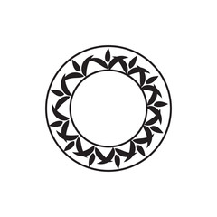 Circular decorative border with leaf motifs