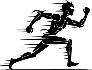 Dynamic vector athlete sprinting with incredible speed, representing fitness, competition, and powerful motion for sports branding and design projects