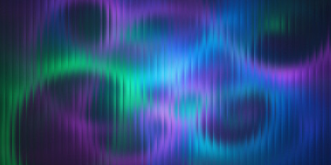Abstract digital artwork featuring swirling ethereal colors of deep blue purple and vibrant green with soft luminous light effects