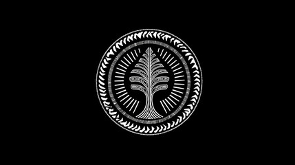 Fototapeta premium Maori Taonga Inspired Black and White Totem Vector Artwork Geometric Linework Minimalist Tribal Design Symbolic Cultural Heritage Print