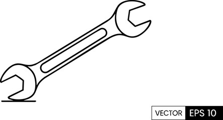 Wrench Tool Line Art Icon