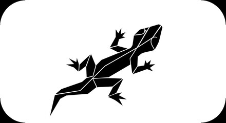 Geometric lizard design for tattoo, logo, or print. Modern reptile art with sharp lines conveys strength and adaptability. Clean and striking animal symbol