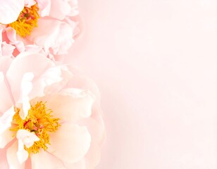 Fototapeta premium Delicate pink peonies on a soft backdrop
