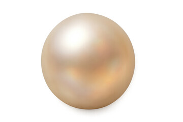 White iridescent shiny pearl with transparent background