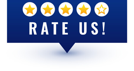 Review or rate us background with five star ranking design