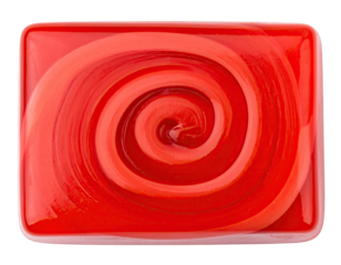 Red spiral glass tile