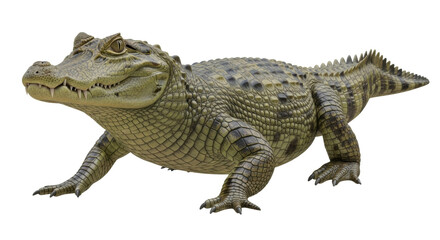 Isolated Spectacled Caiman reptile species, a South American alligatorid with bony ridge