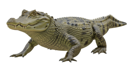 Isolated Spectacled Caiman reptile species, a South American alligatorid with bony ridge