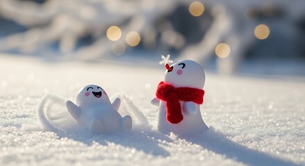 Snowy Friends A Cheerful Winter Scene with Snowmen