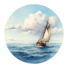 PNG Sailing boat at the sea sailing art transportation.