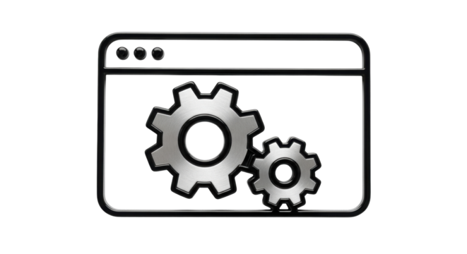 Isolated Settings Window with Two Gears – Configuration Utility, Automation, Technical Support