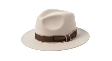 Isolated Fedora Hat With Brown Band for Men's Fashion and Vintage Style Appearance