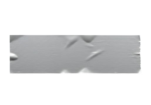 Realistic gray duct tape strip with textured surface and subtle wrinkles, perfect for graphic design projects needing a touch of industrial authenticity.