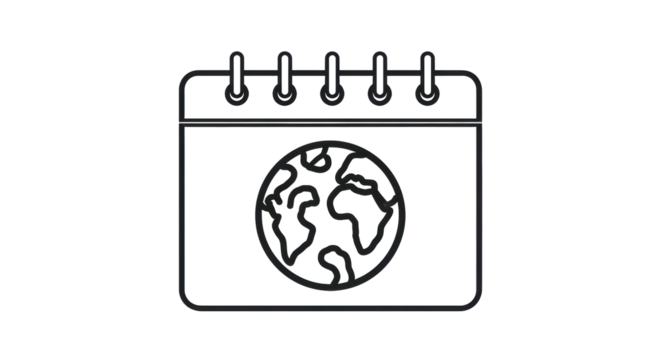 Isolated global day on calendar symbolizing holiday, international event, or reminder date - Powered by Adobe