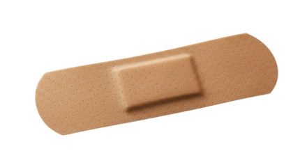 Adhesive bandage plaster first aid medical single object on transparent background