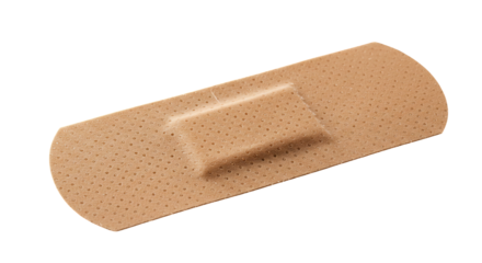 Adhesive bandage plaster first aid protection on transparent background