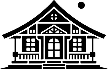 Stylized Bahay silhouette vector illustration