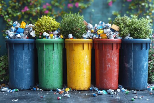 Visual representation of the recycling process highlights waste management practices