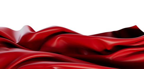 A visually stunning image of flowing red silk with soft lighting, perfect for backgrounds and artistic designs. The red fabric appears smooth an